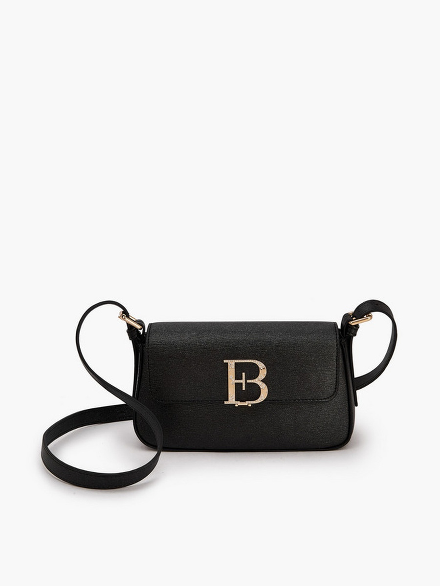 Embellished Logo Crossbody Bag with Adjustable Strap 