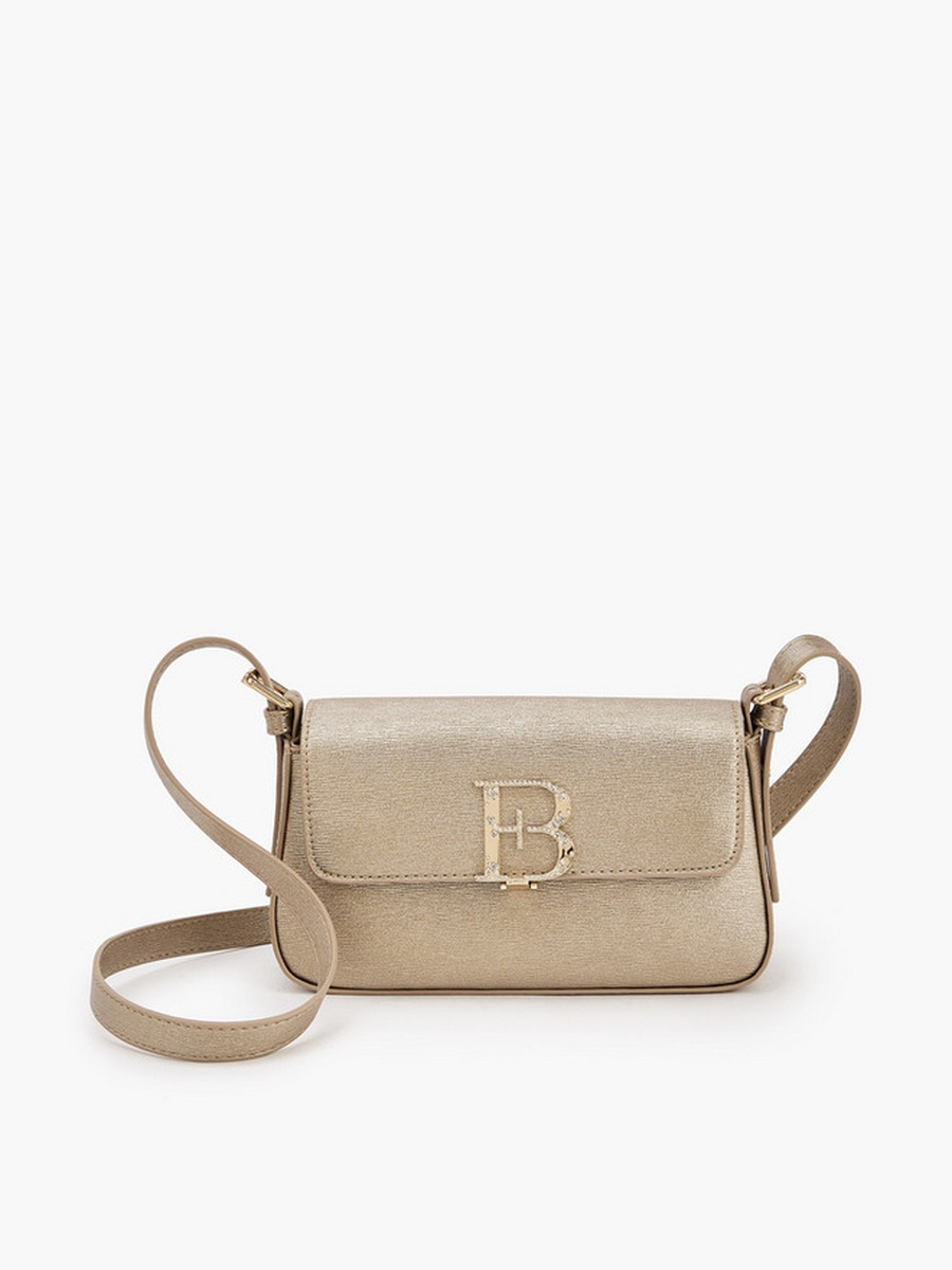 Embellished Logo Crossbody Bag with Adjustable Strap 