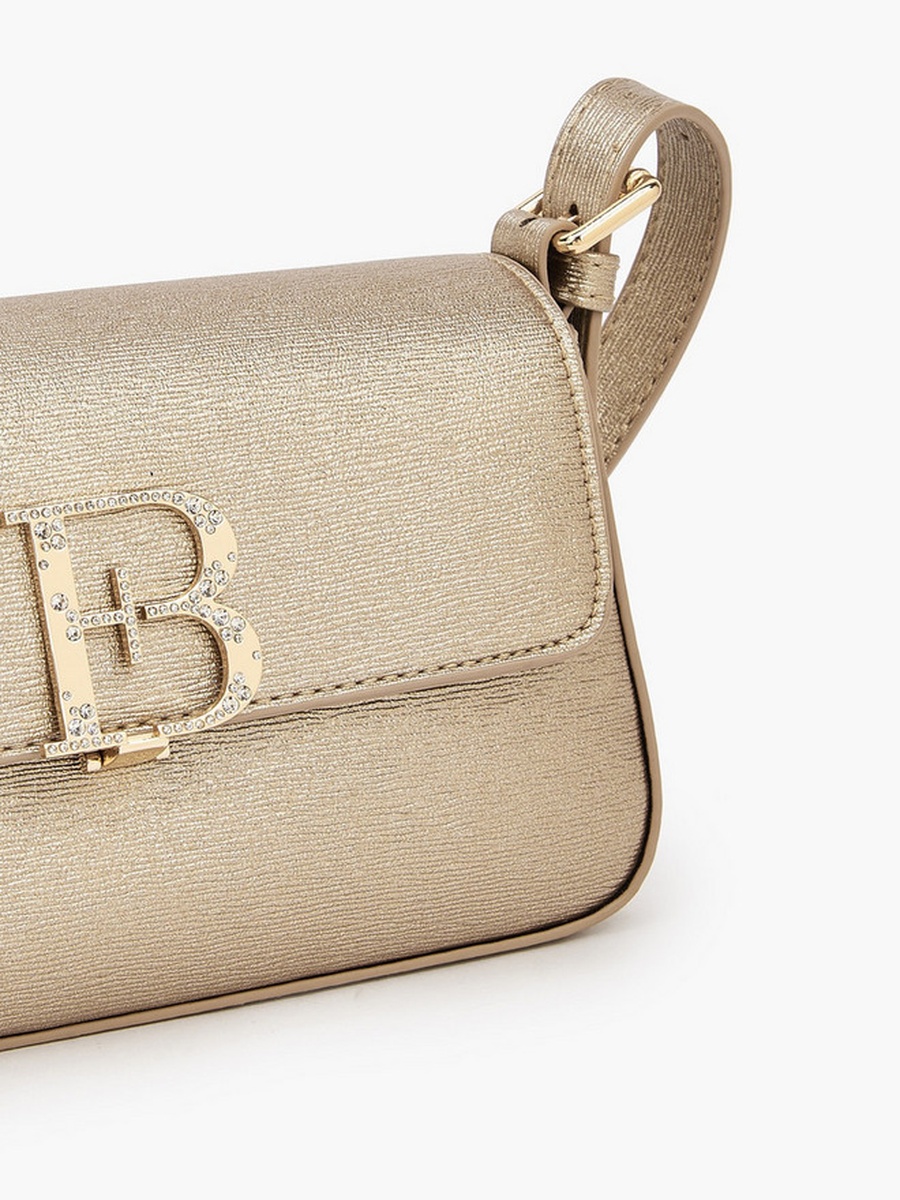 Embellished Logo Crossbody Bag with Adjustable Strap 