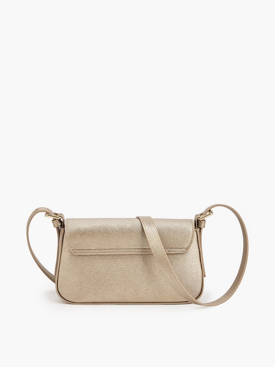 Embellished Logo Crossbody Bag with Adjustable Strap 