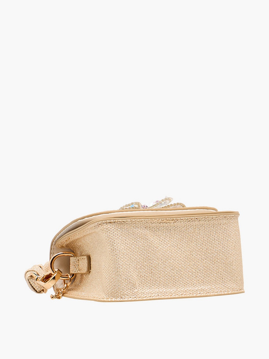 Embellished Butterfly Crossbody Bag with Chain Strap 