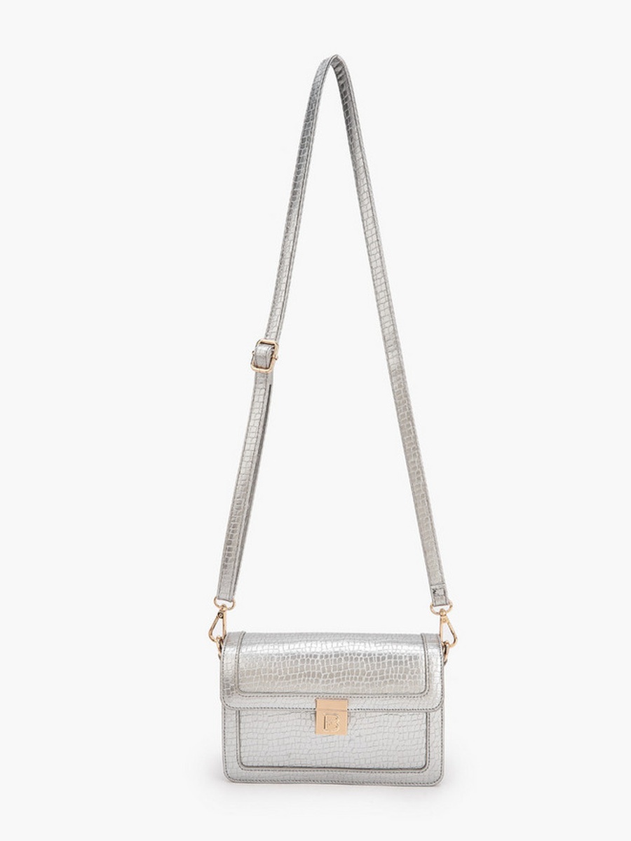 Textured Crossbody Bag with Detachable Strap 