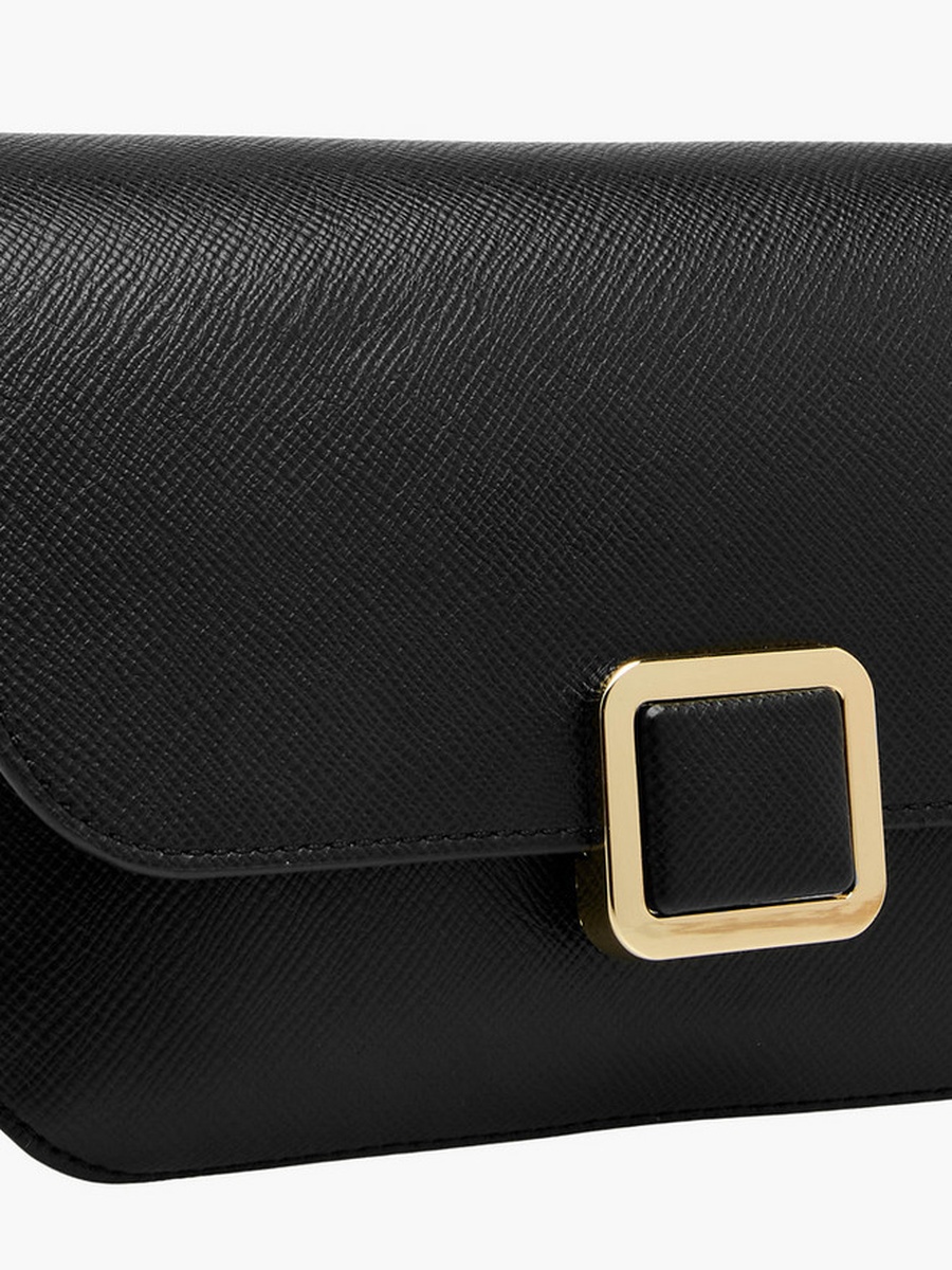 Textured Crossbody Bag with Detachable Chain Strap