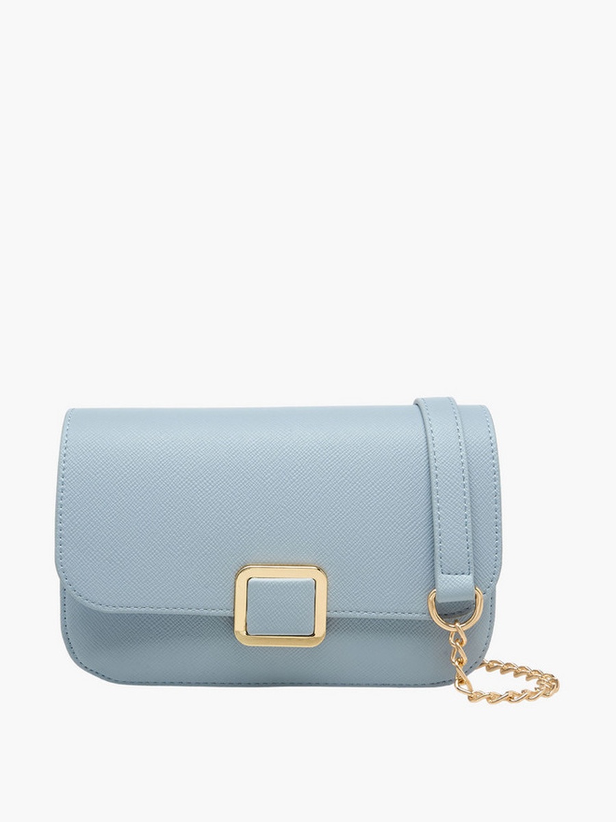 Textured Crossbody Bag with Detachable Chain Strap