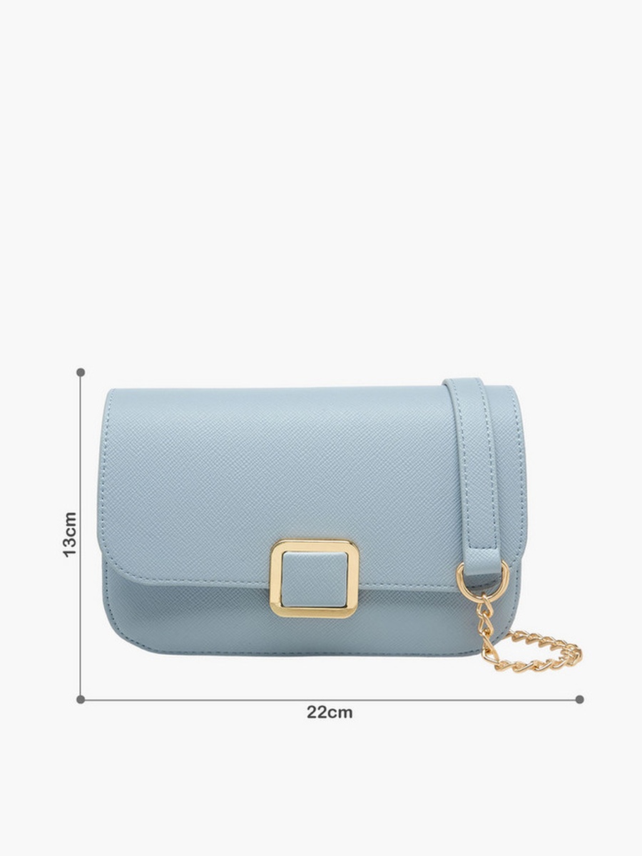 Textured Crossbody Bag with Detachable Chain Strap