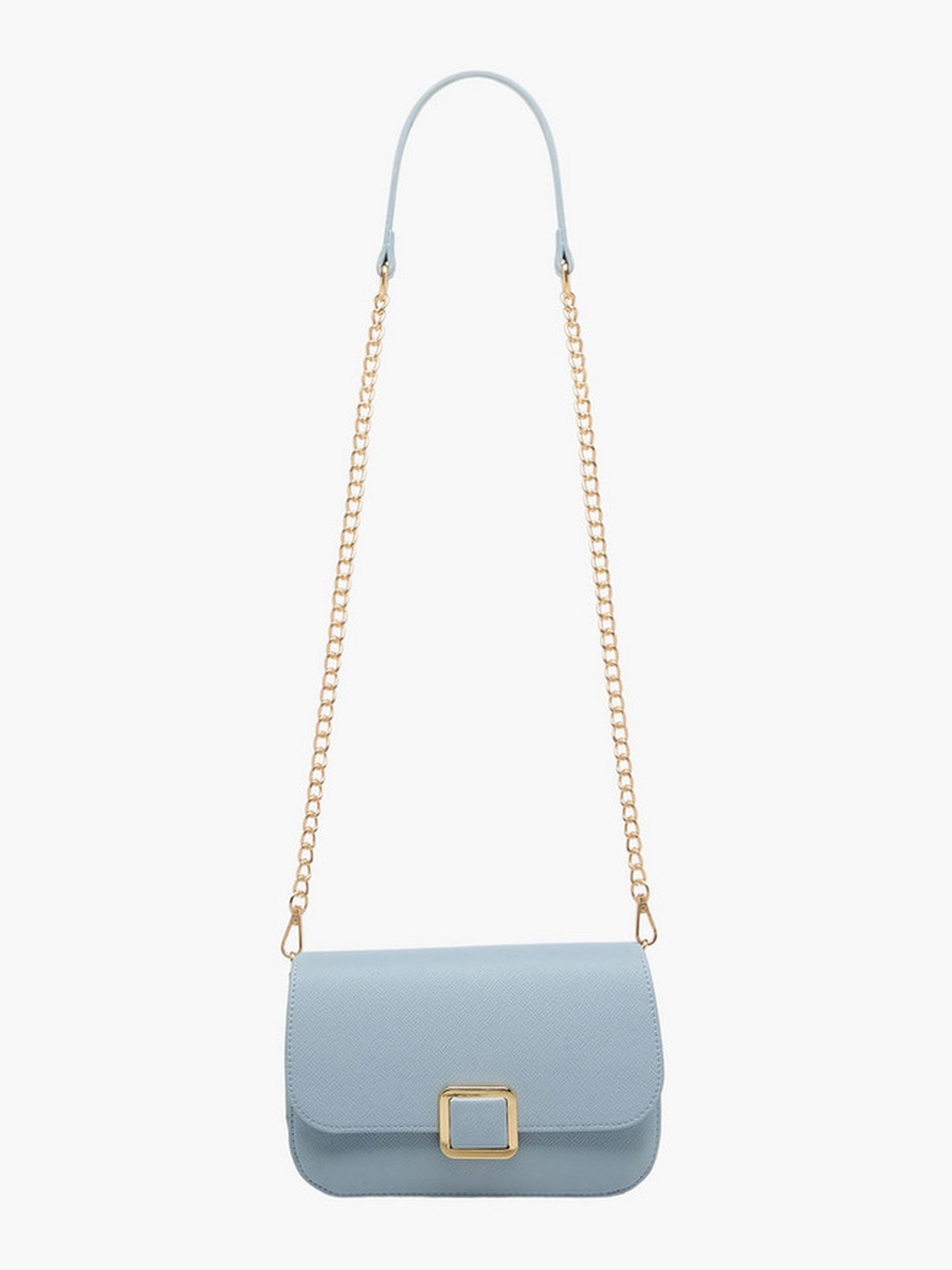 Textured Crossbody Bag with Detachable Chain Strap
