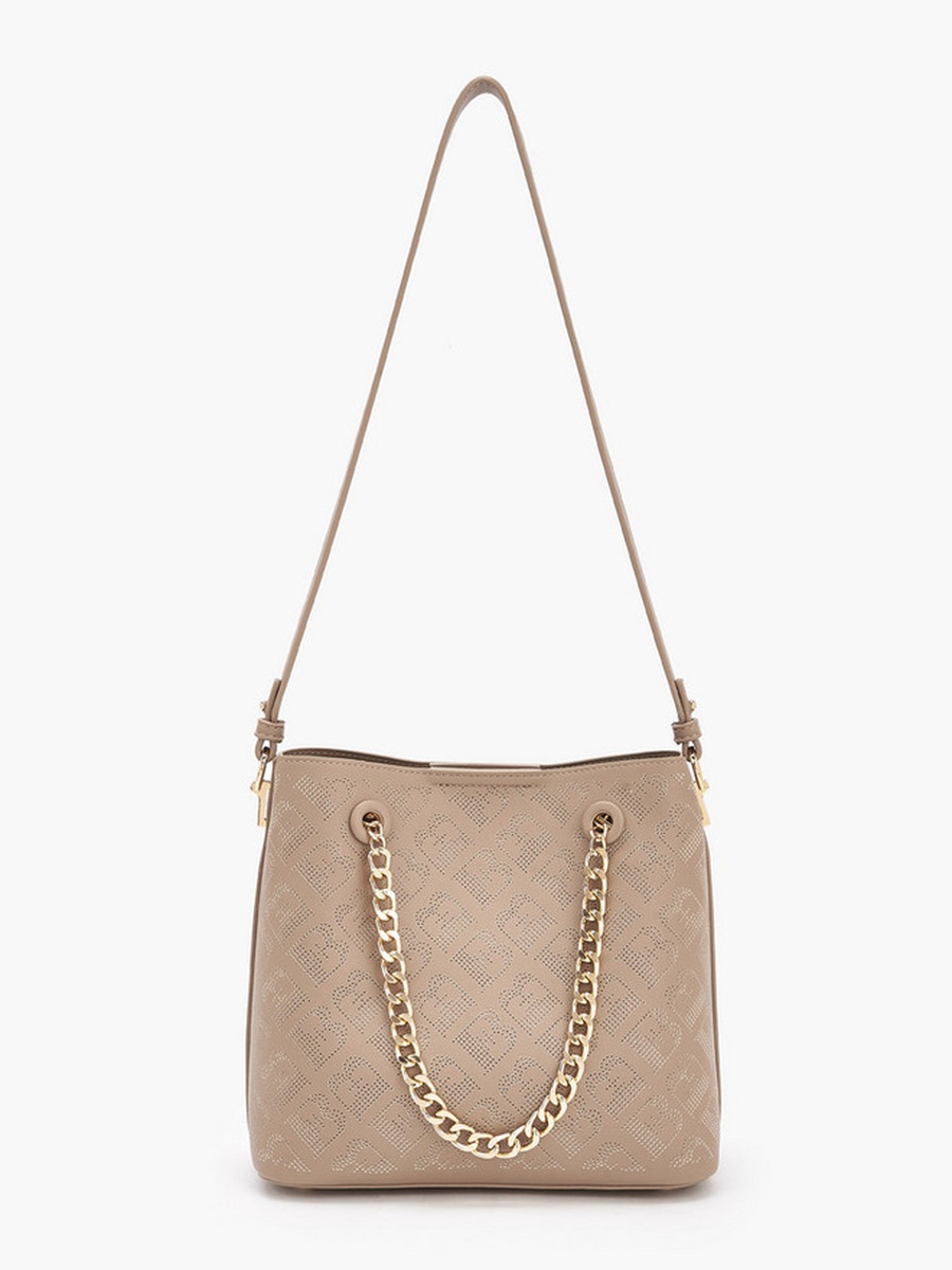 Laser Cut Shoulder Bag with Chain Strap