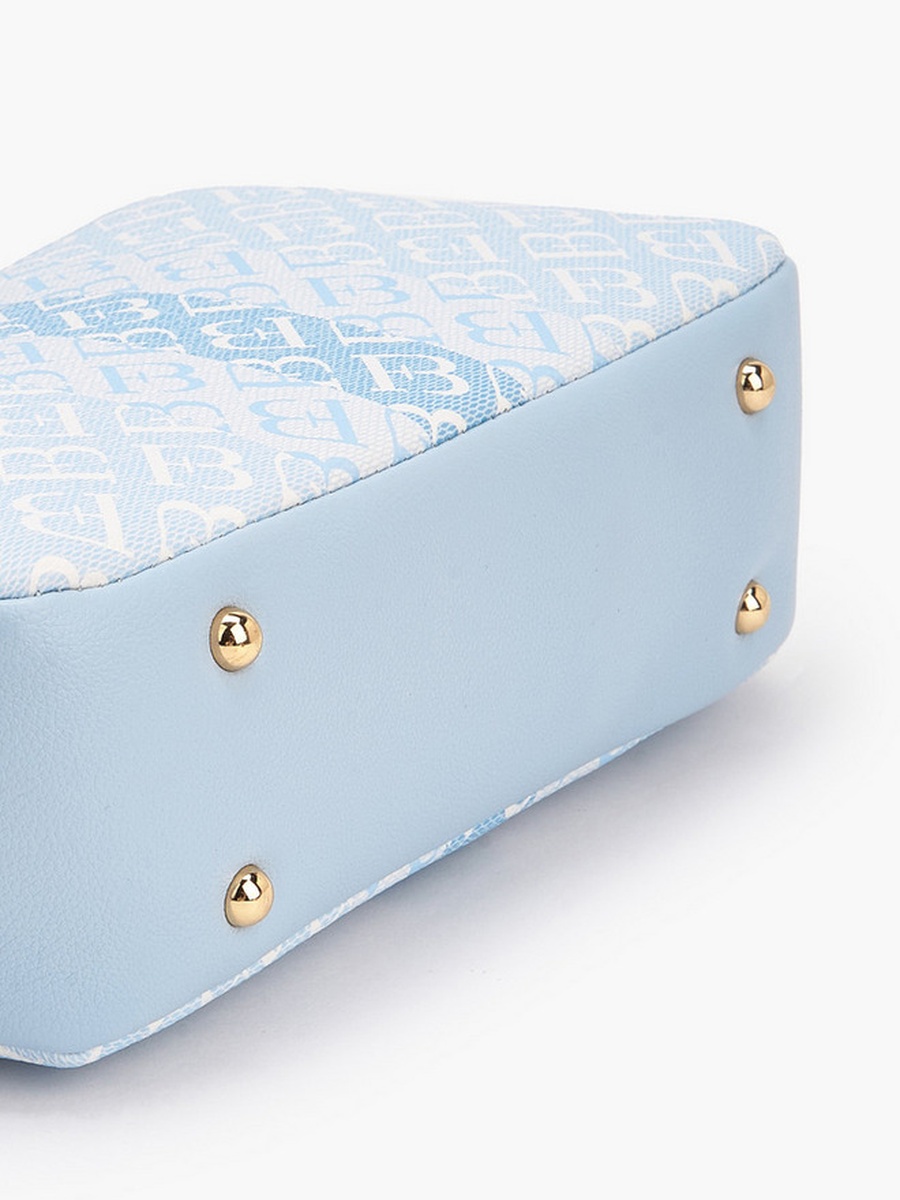 Monogram Print Crossbody Bag with Chain Strap
