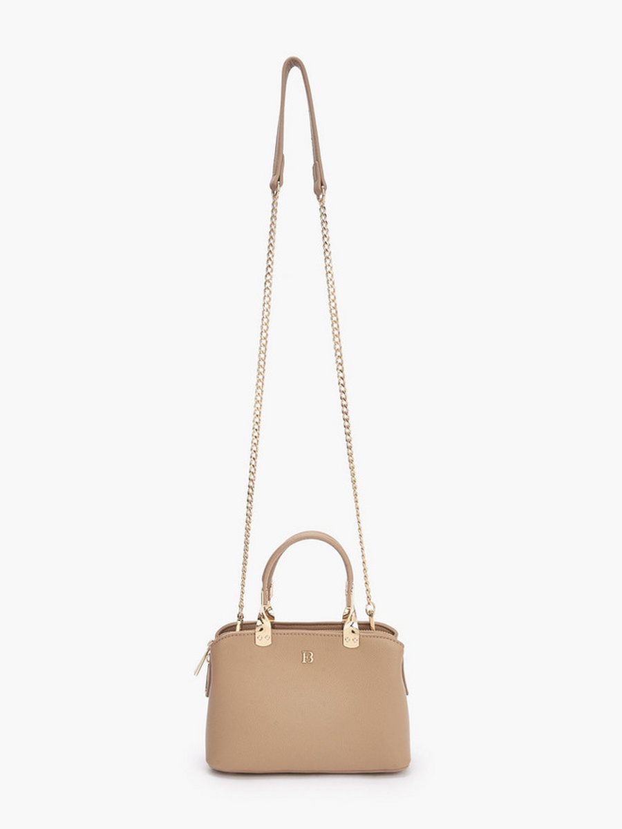 Logo Embossed Crossbody Bag with Chain Strap