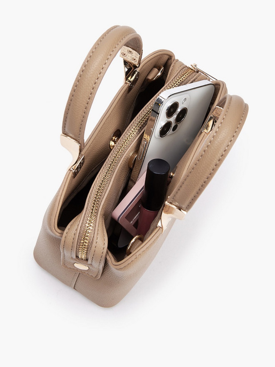 Logo Embossed Crossbody Bag with Chain Strap