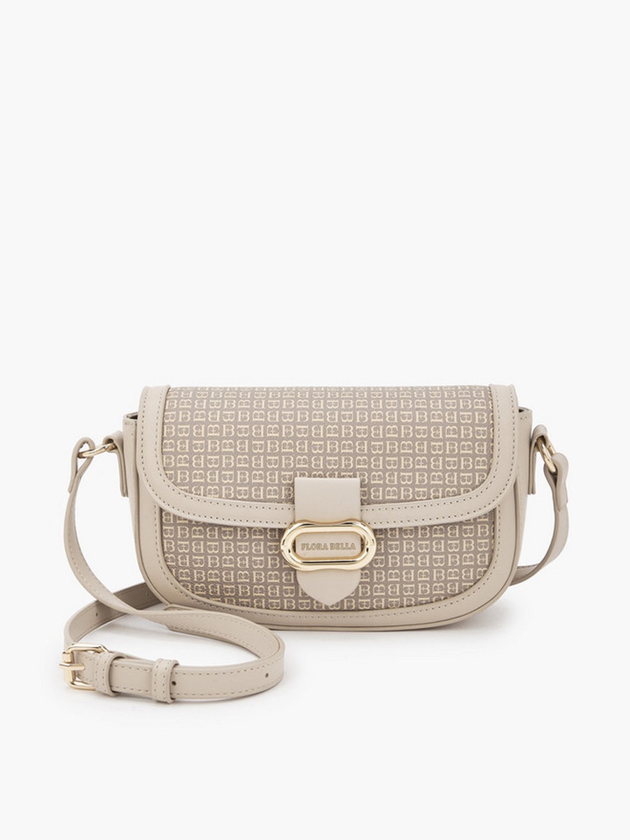 Monogram Print Crossbody Bag with Adjustable Strap
