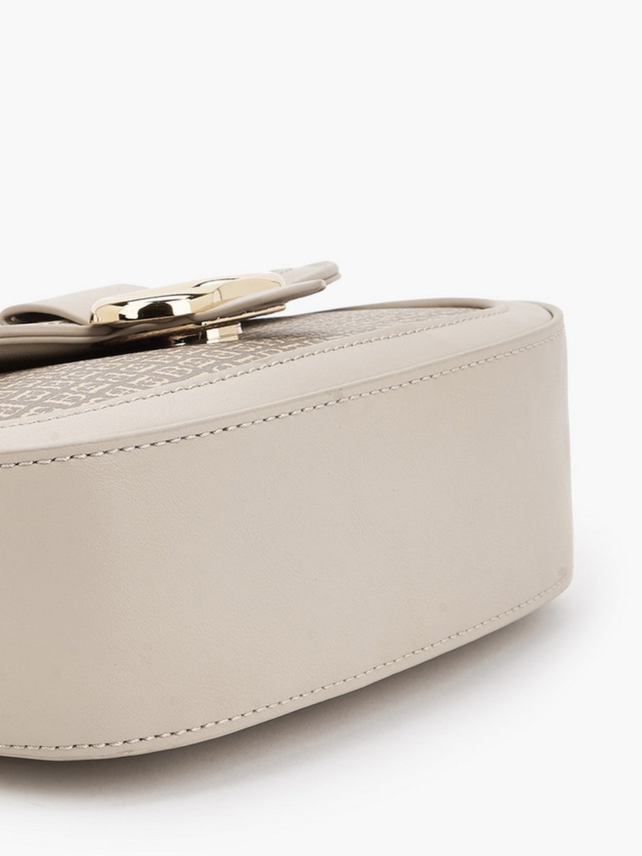 Monogram Print Crossbody Bag with Adjustable Strap
