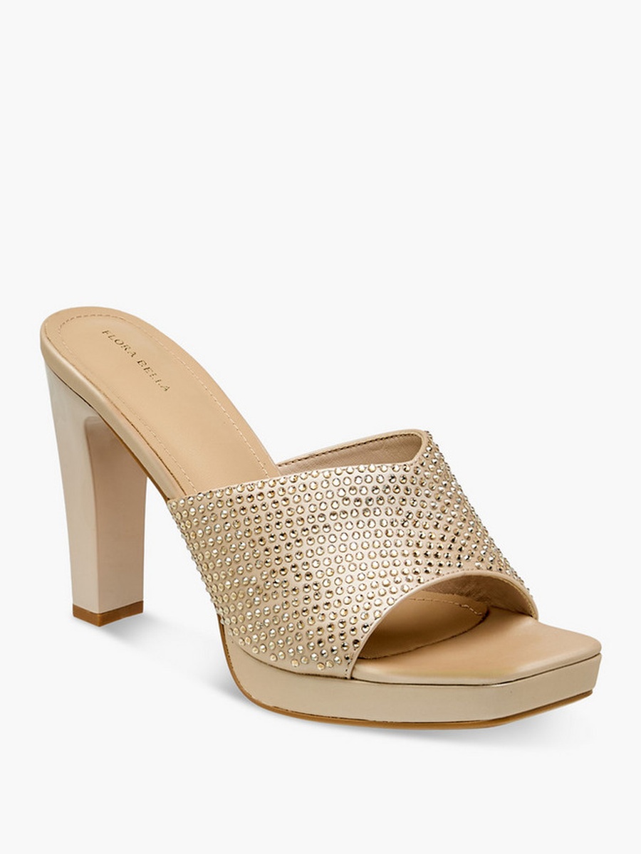 Women Block Heel Slide Sandals 