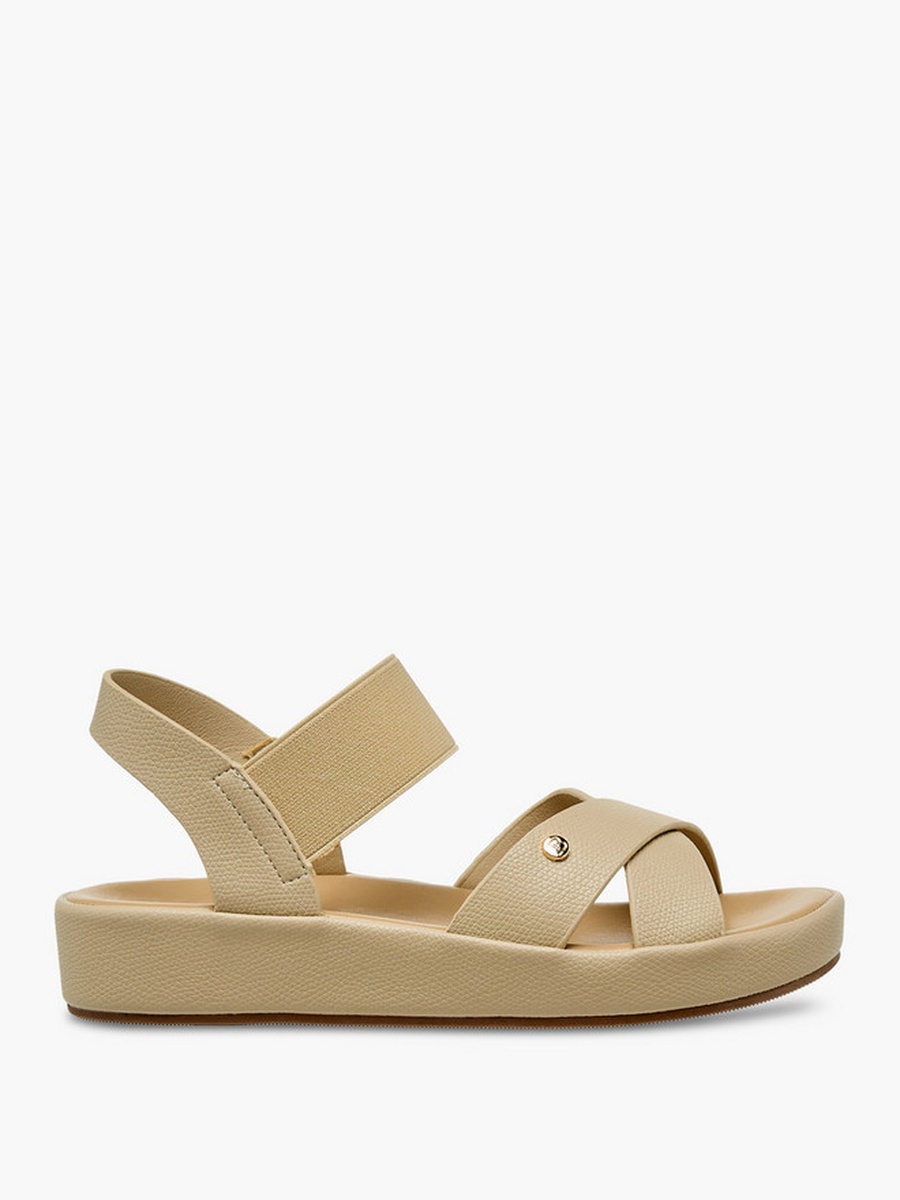 Women Textured Cross Strap Sandals