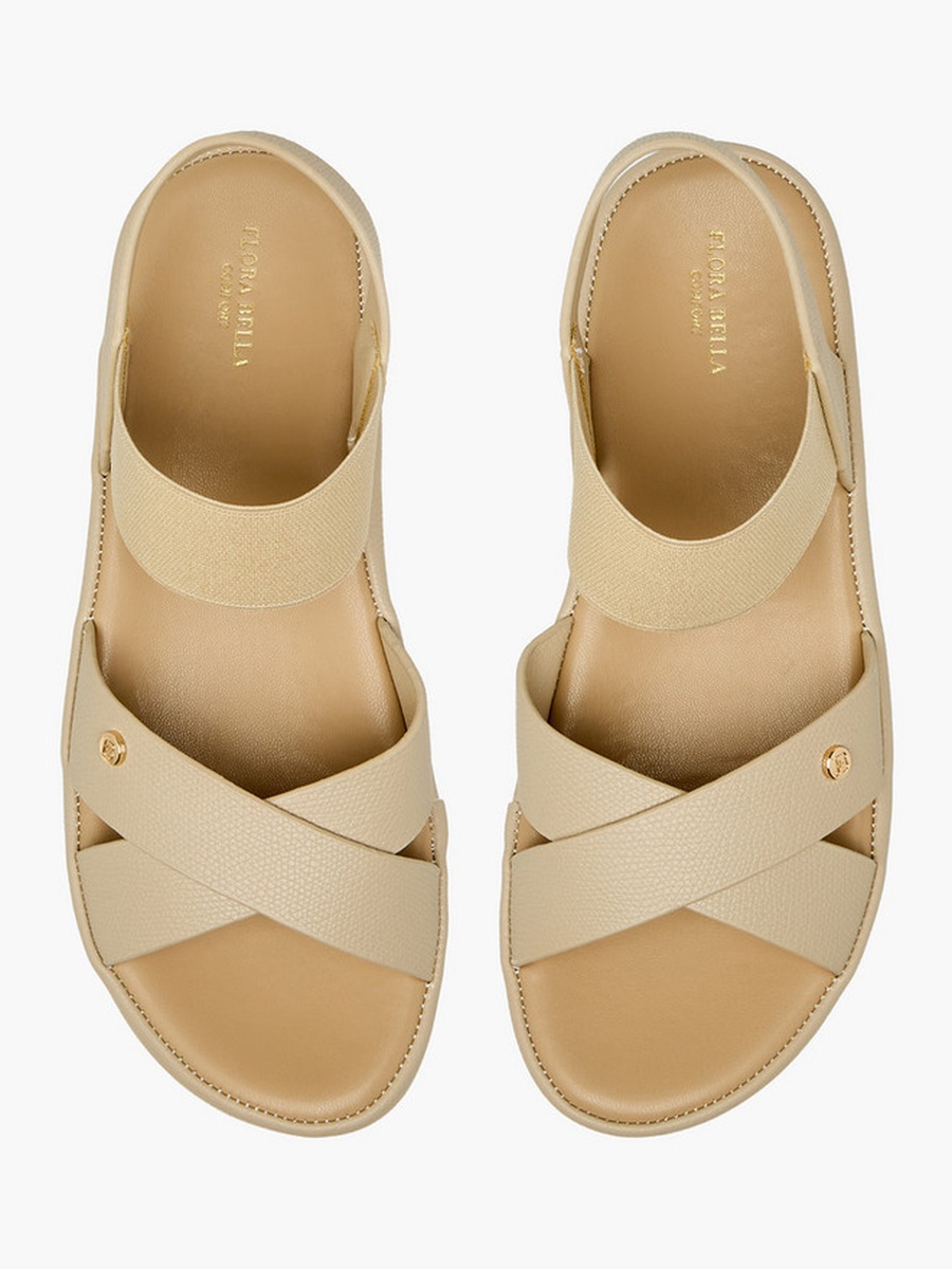 Women Textured Cross Strap Sandals