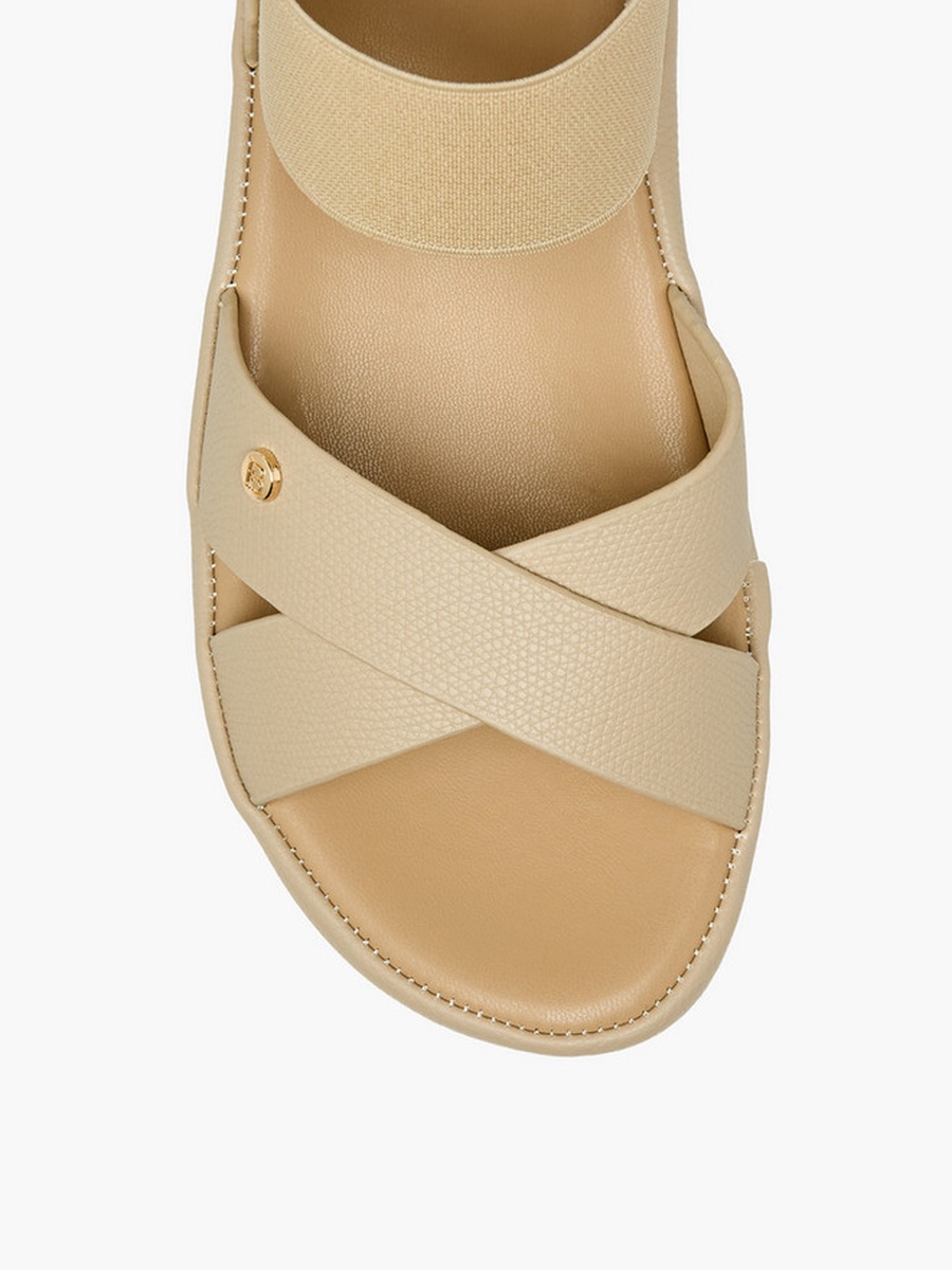 Women Textured Cross Strap Sandals