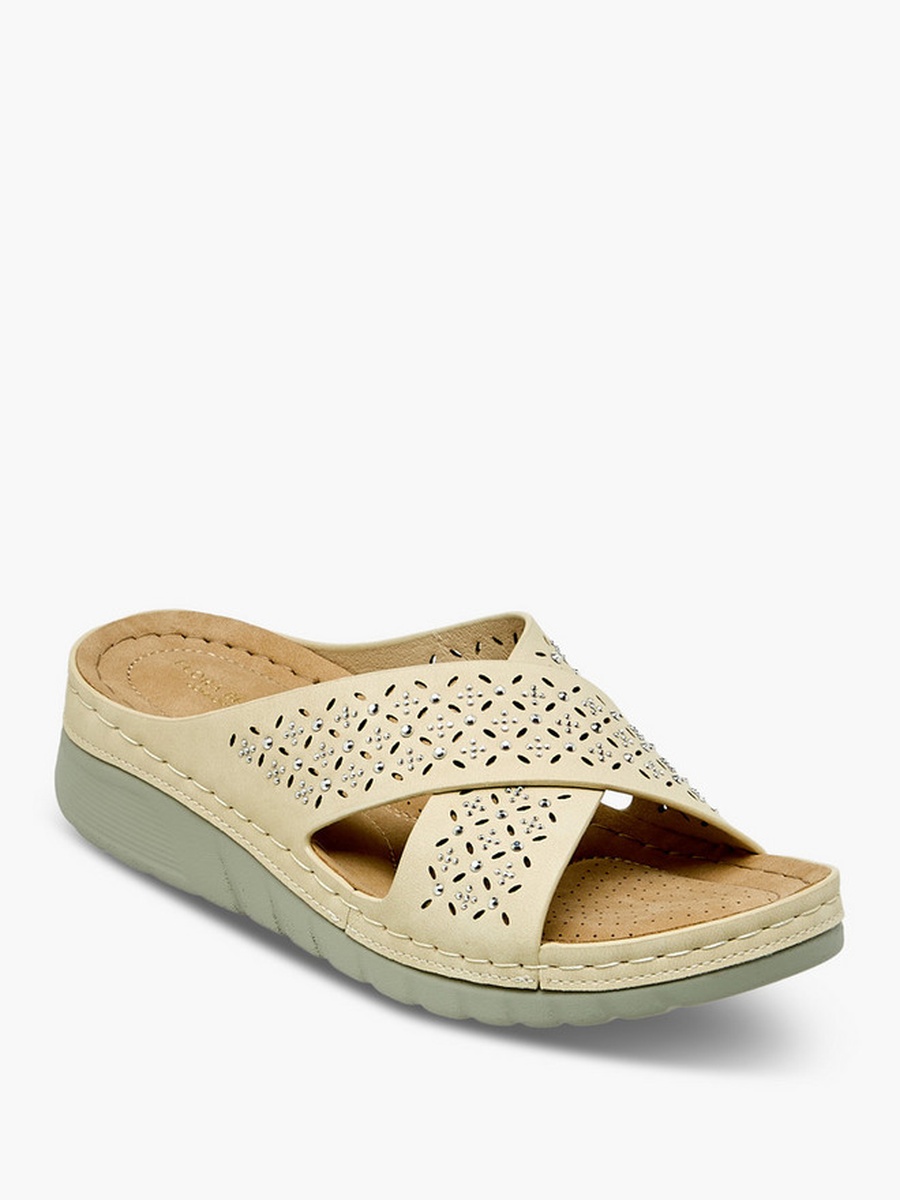 Women Embellished Cross Strap Sandals 