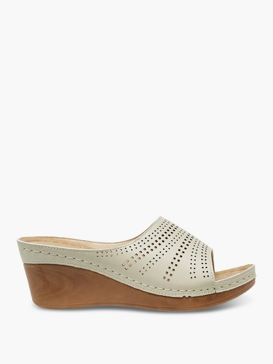 Women Perforated Wedge Heel Sandals