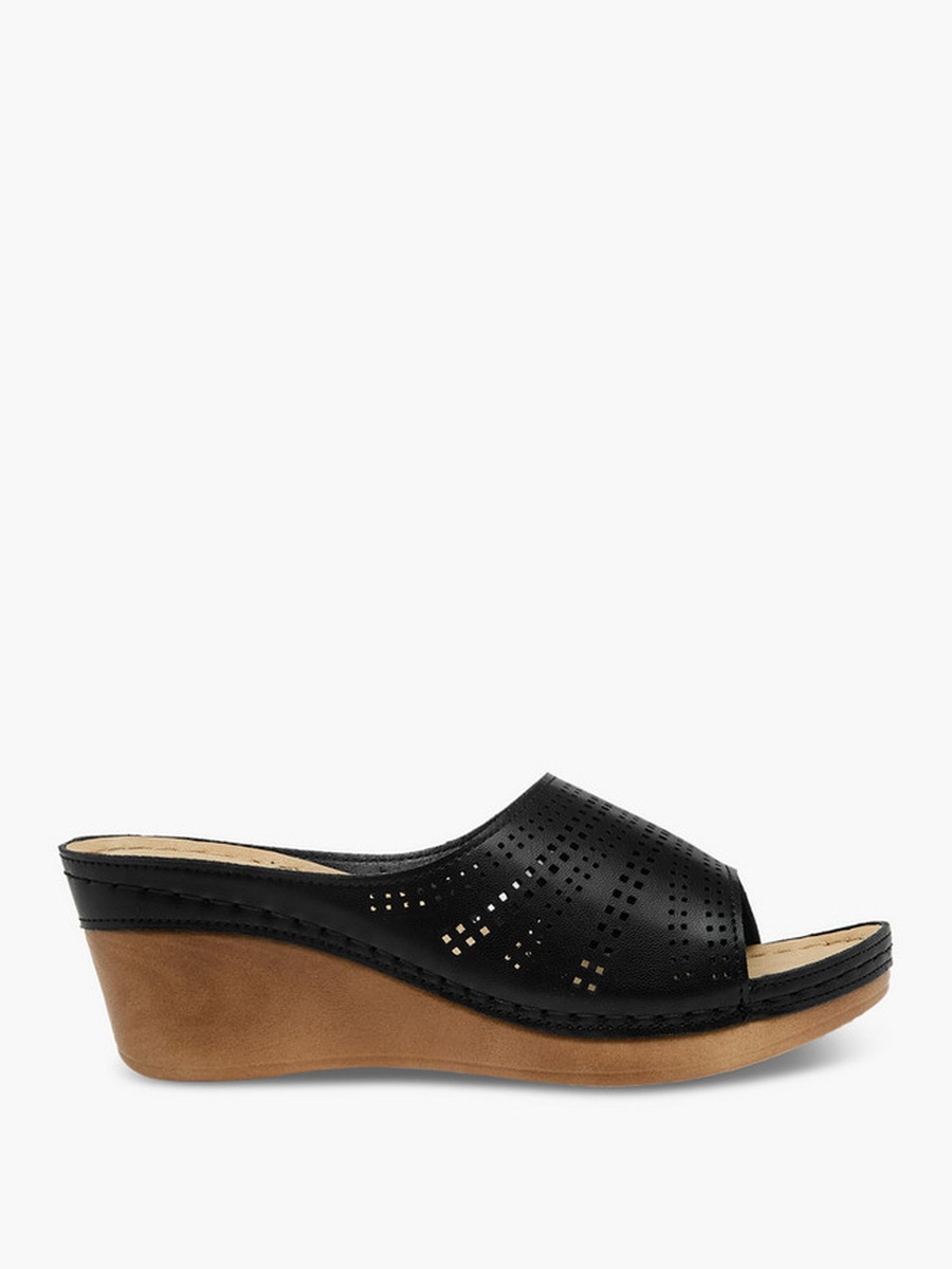 Women Perforated Wedge Heel Sandals