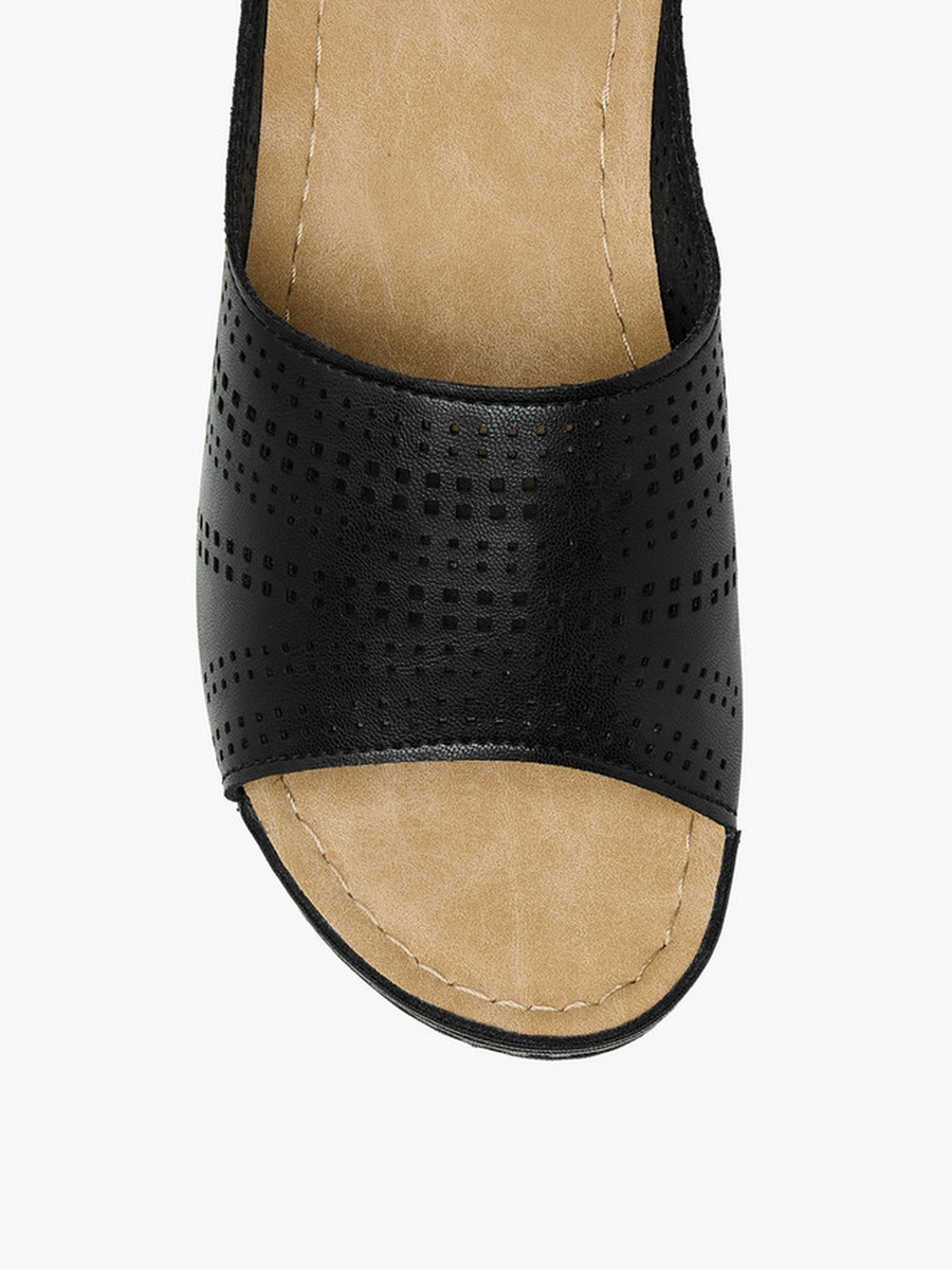 Women Perforated Wedge Heel Sandals