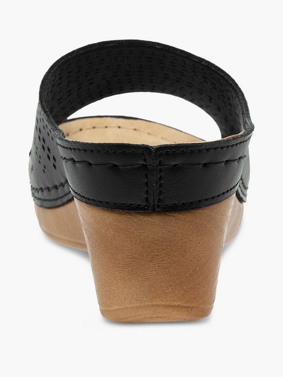 Women Perforated Wedge Heel Sandals