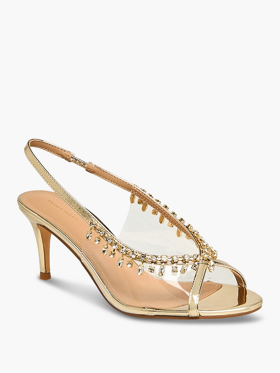 Women Embellished Stiletto Heel Slingback Shoes 