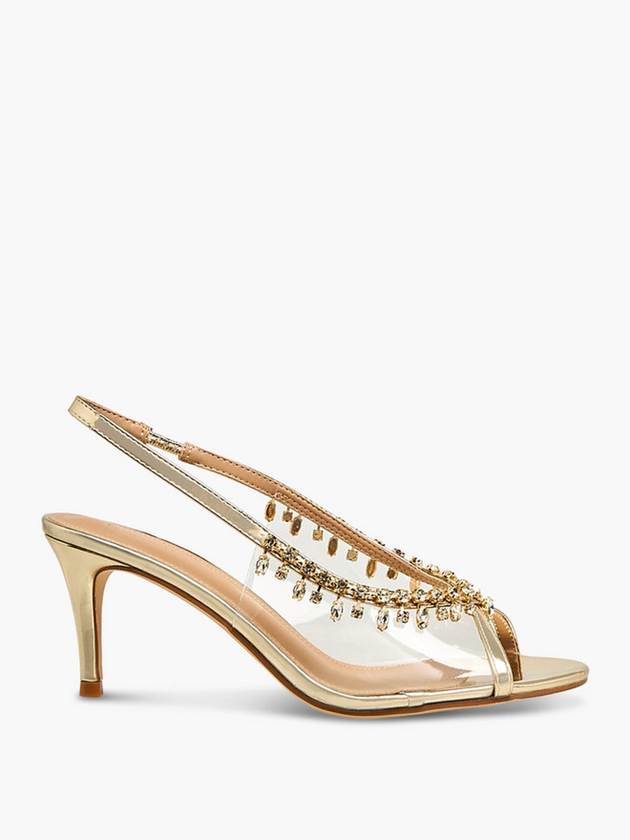 Women Embellished Stiletto Heel Slingback Shoes 