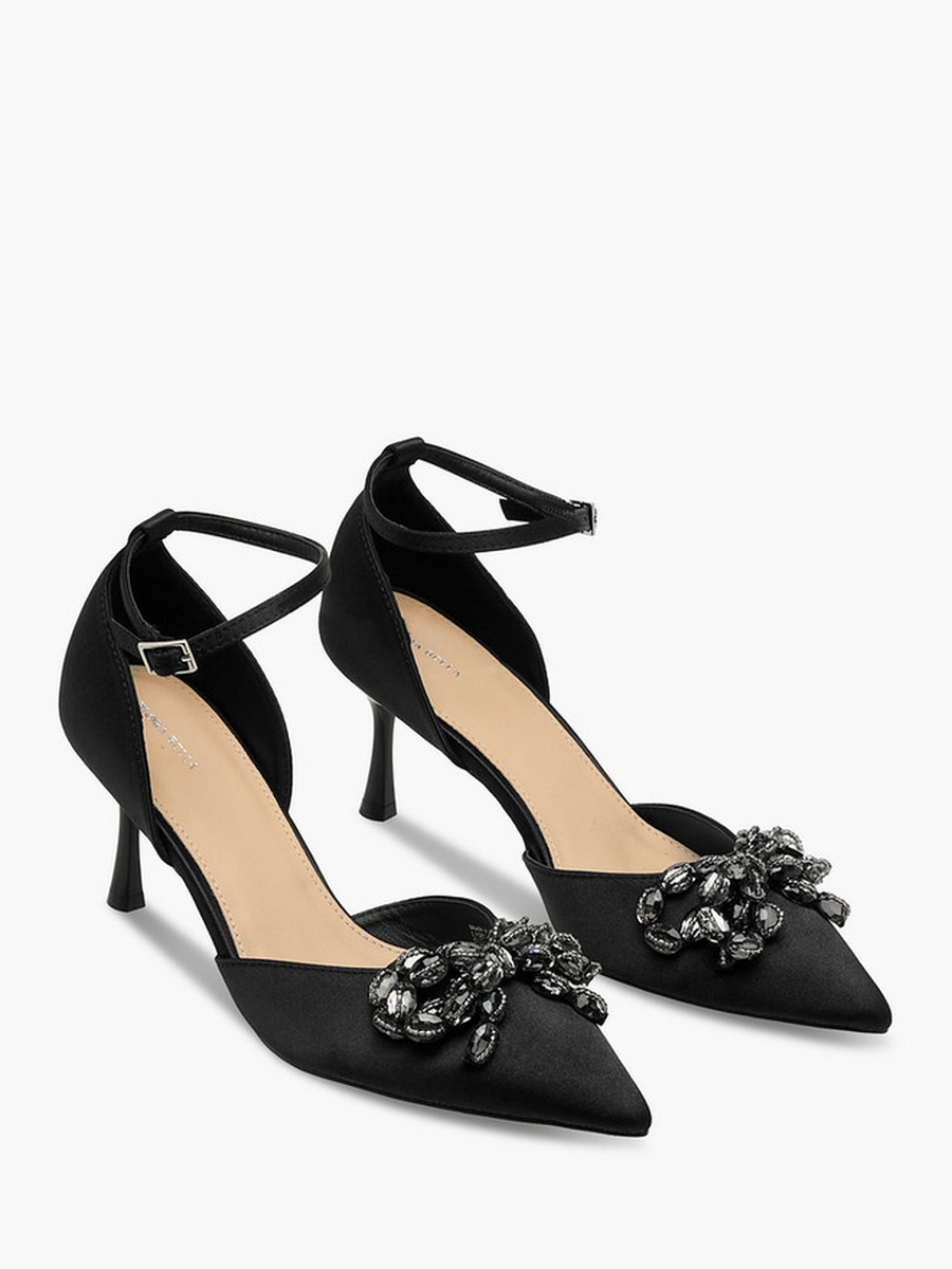 Women Crystal Embellished Stiletto Heel Shoes 