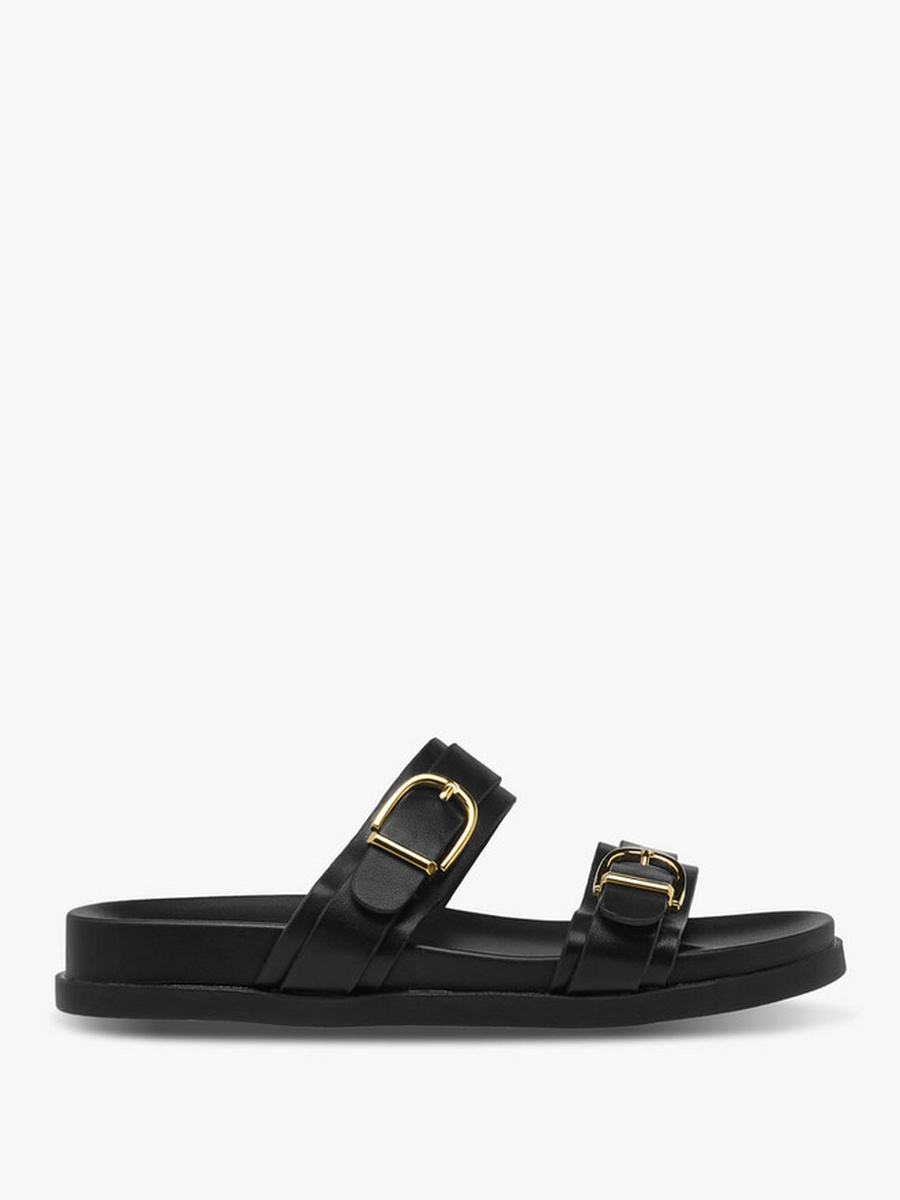 Women Buckle Detail Slide Sandals