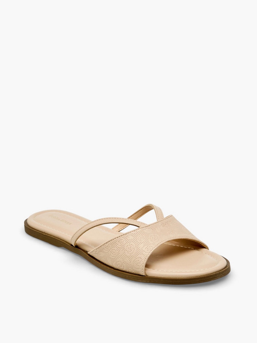 Women Textured Slip-On Flat Sandals