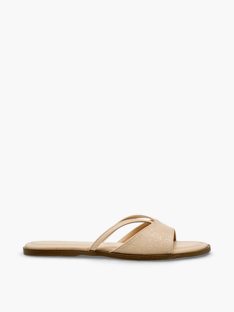 Women Textured Slip-On Flat Sandals