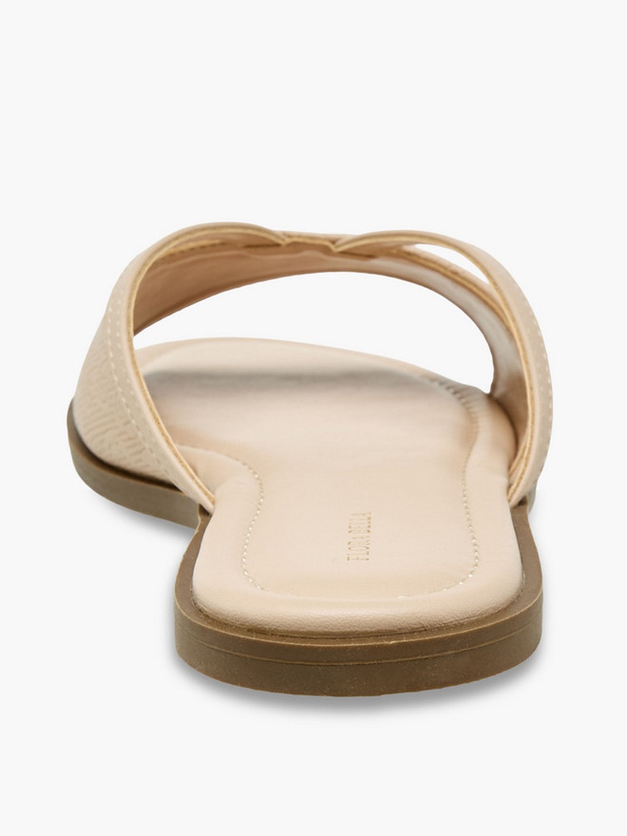 Women Textured Slip-On Flat Sandals