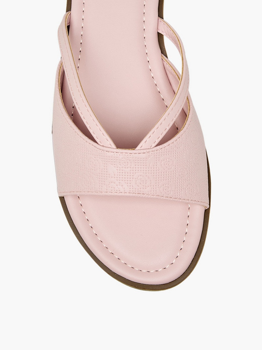 Women Textured Slip-On Flat Sandals