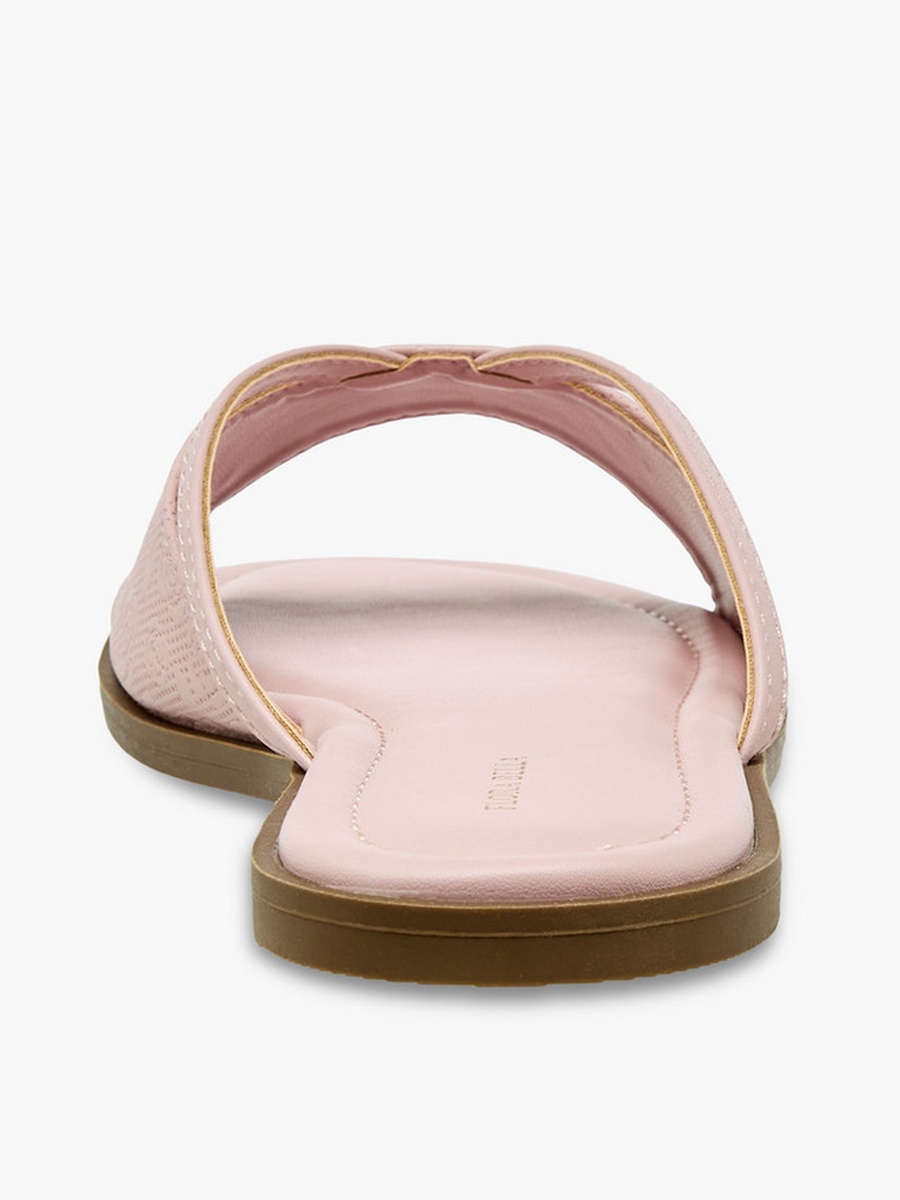 Women Textured Slip-On Flat Sandals