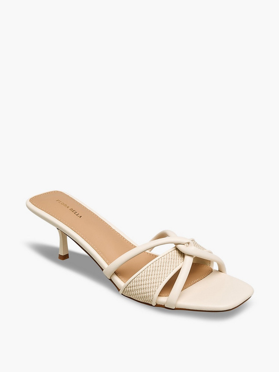 Women Knotted Strap Flared Heel Sandals