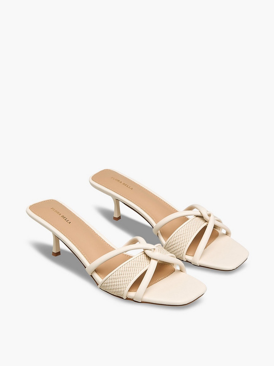 Women Knotted Strap Flared Heel Sandals
