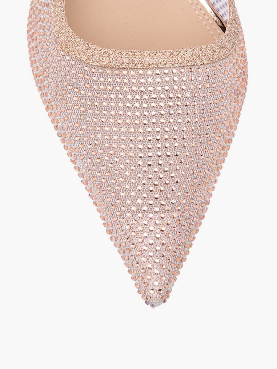 Women Mesh Embellished Heel Shoes 