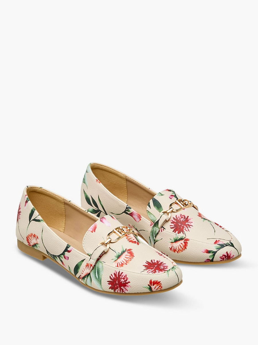 Women Floral Print Loafers