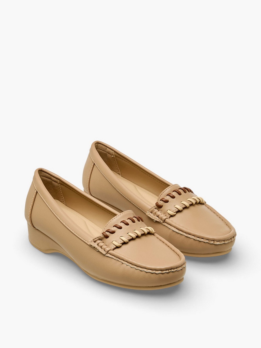 Women Braided Block Heel Loafers