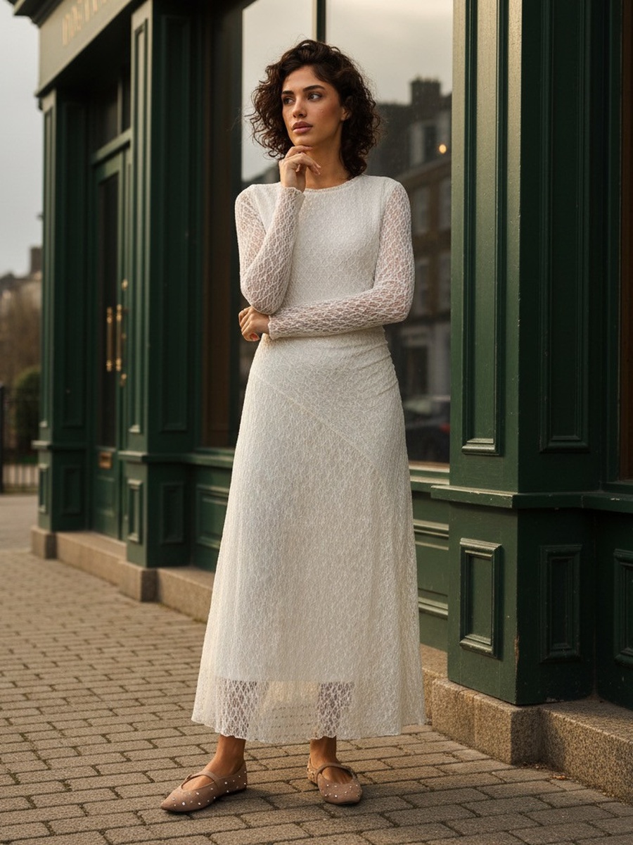 Lace Textured Maxi Dress