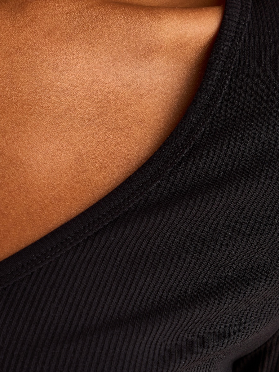 Henley Neck Ribbed Top