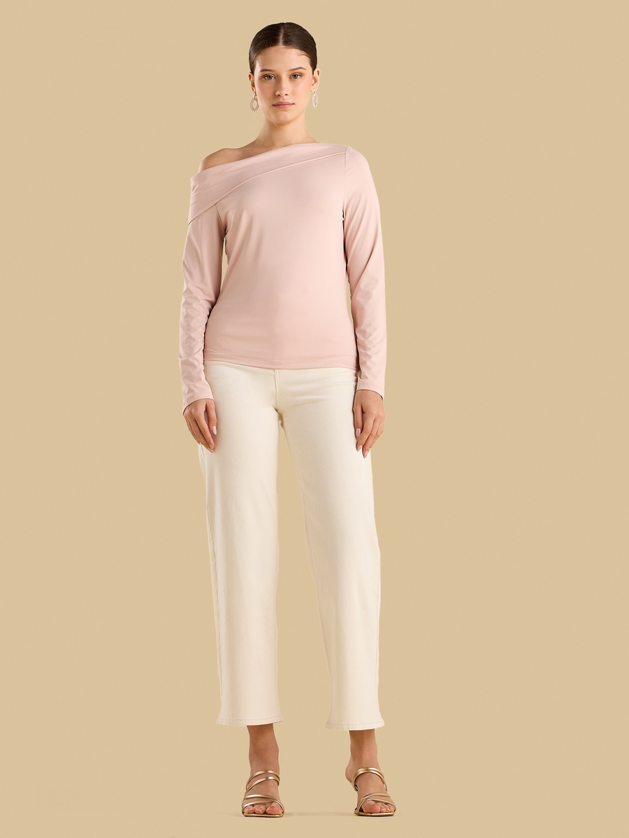 Shirred One Shoulder Top