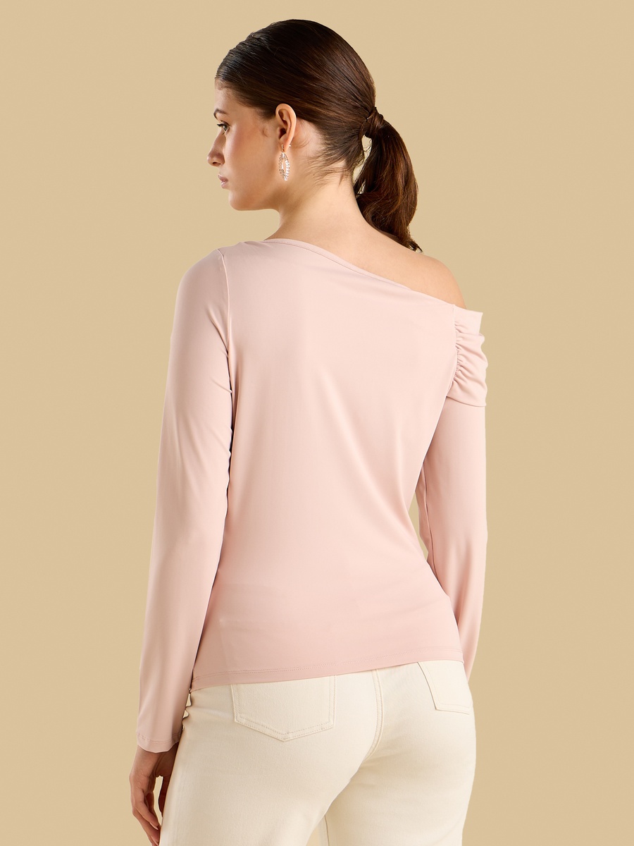 Shirred One Shoulder Top