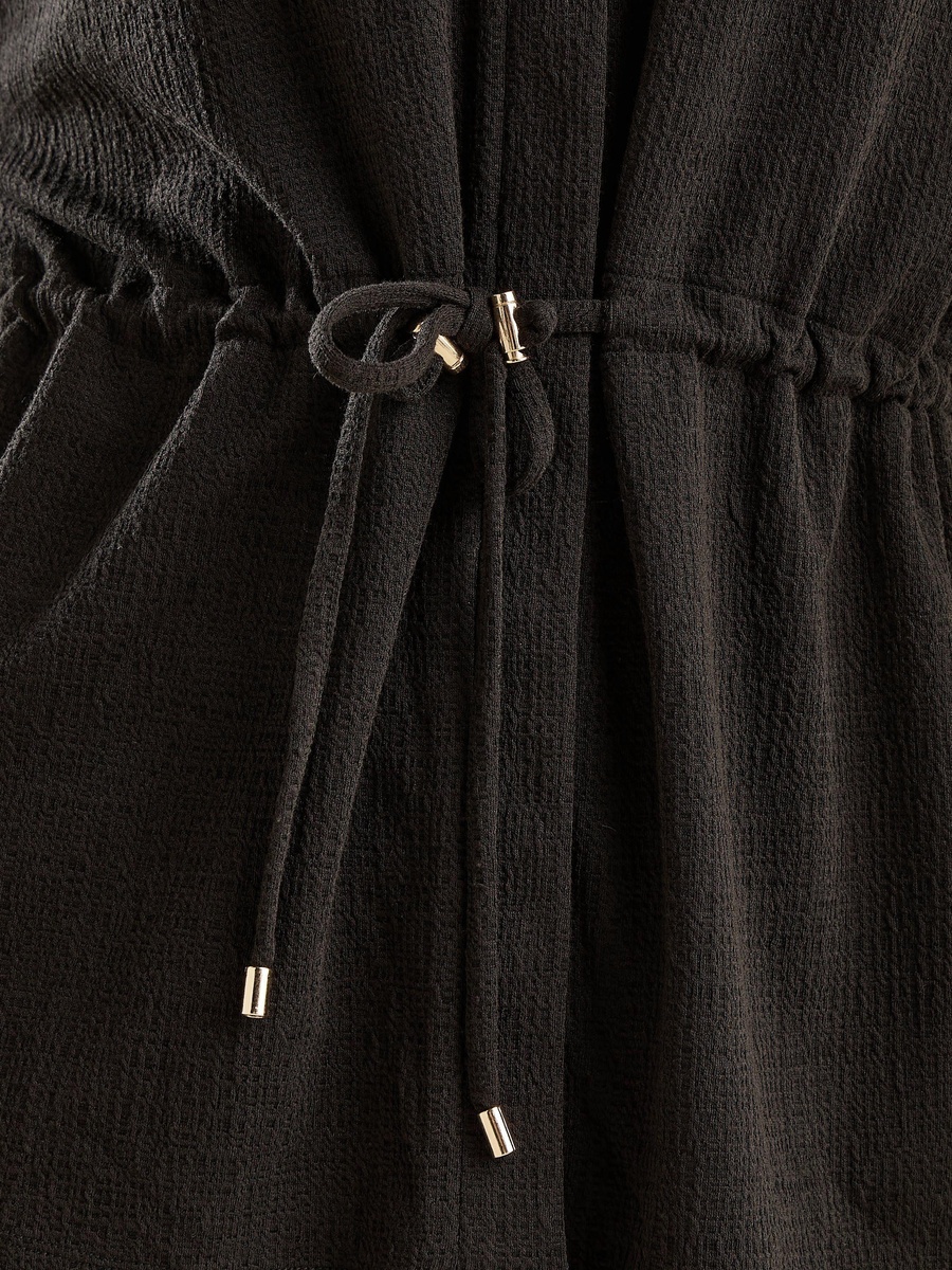 Textured Utility Top with Drawstring Waist