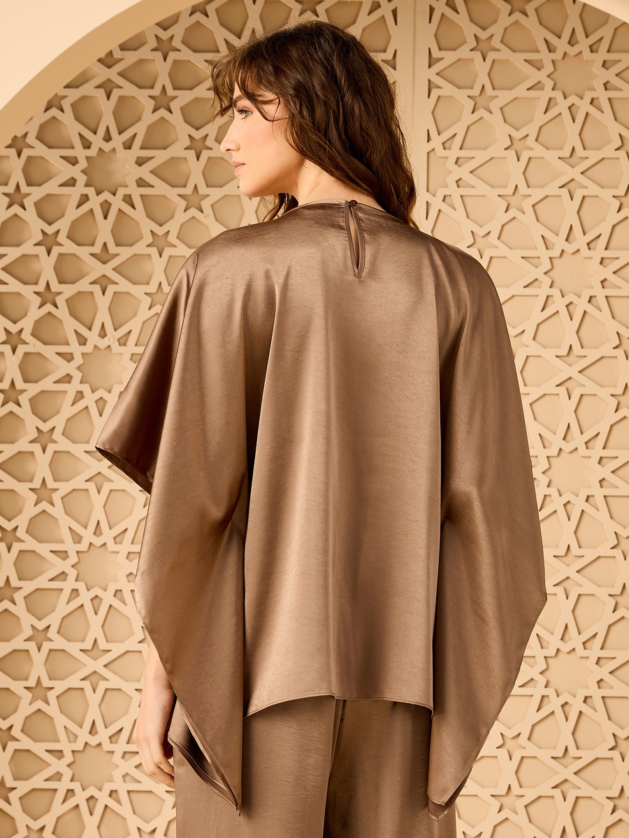 Embellished Satin Kaftan Top