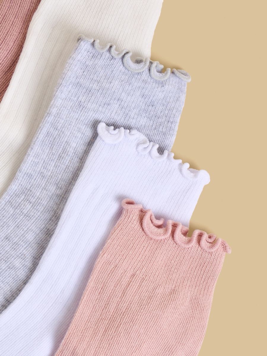 Pack of 5 - Lettuce Hem Ankle Length Socks