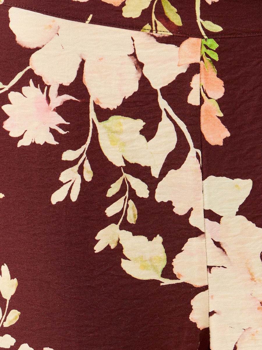 Floral Print Wide Leg Pants