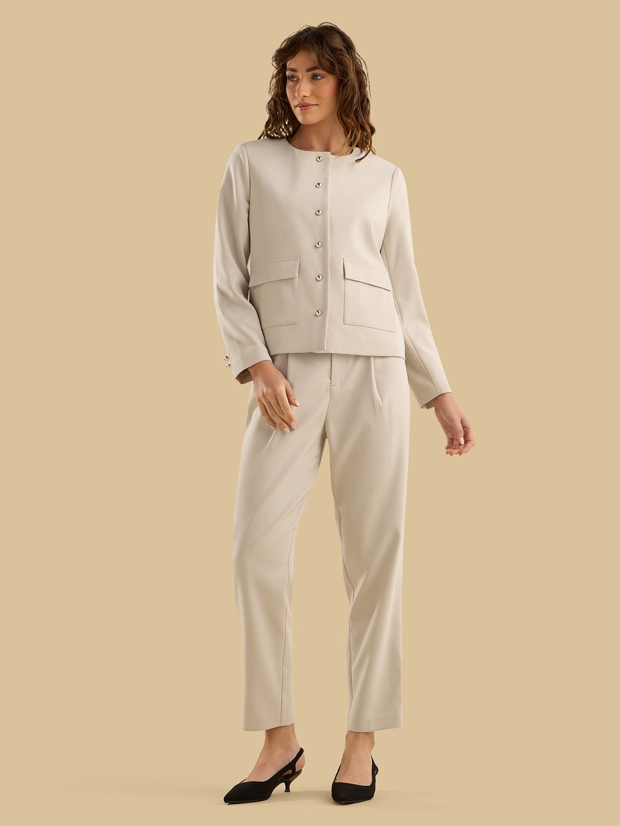 Tapered Fit Pants with Belt