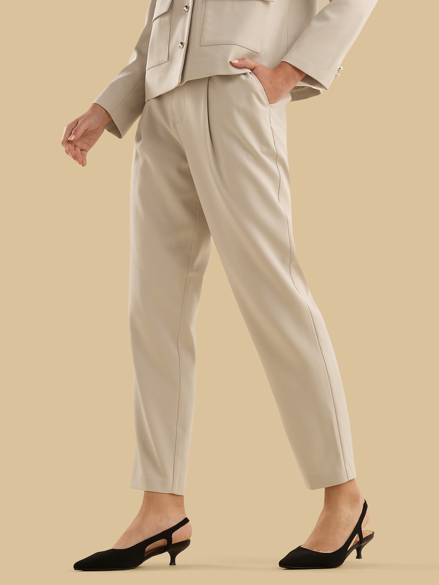 Tapered Fit Pants with Belt