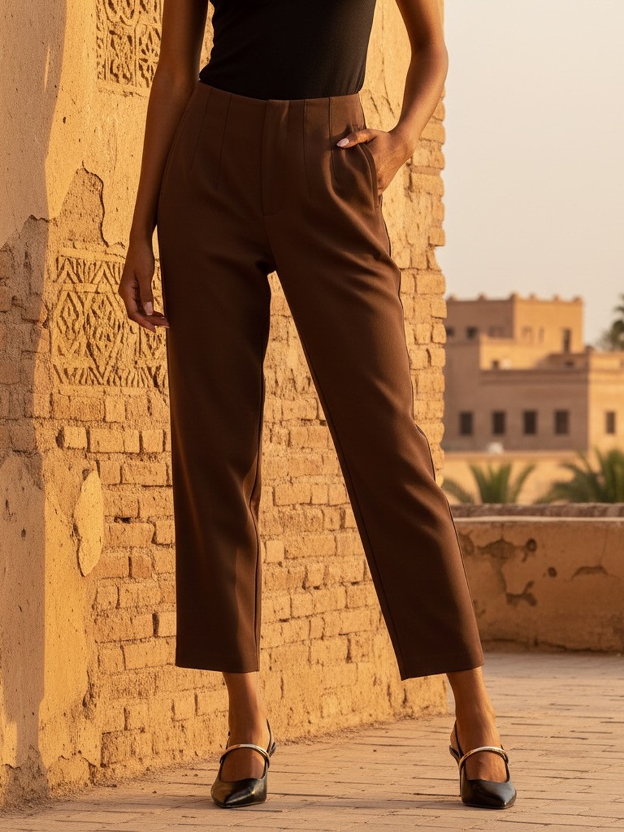 Pintuck Tapered Fit Pants